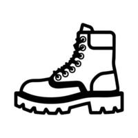 boot icon or modern line symbol. line art and icon design with bold outline. Black and white Pixel Perfect minimalistic symbol isolated white background. Silhouette simple thin sign vector