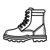 boot icon or modern line symbol. line art and icon design with bold outline. Black and white Pixel Perfect minimalistic symbol isolated white background. Silhouette simple thin sign vector