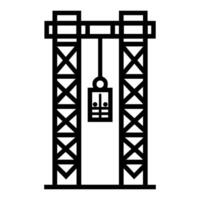 Elevator icon or modern line symbol. line art and icon design with bold outline. Black and white Pixel Perfect minimalistic symbol isolated white background. Silhouette simple thin sign vector