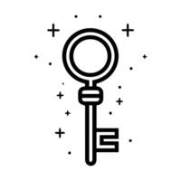 key icon or modern line symbol. line art and icon design with bold outline. Black and white Pixel Perfect minimalistic symbol isolated white background. Silhouette simple thin sign vector