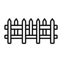fence icon or modern line symbol. line art and icon design with bold outline. Black and white Pixel Perfect minimalistic symbol isolated white background. Silhouette simple thin sign vector