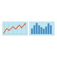 Bar chart icon. Flat chart related icon for web and mobile applications. Business graph icon. Flat illustration of business graph icon for web design vector