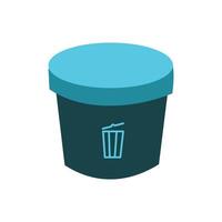 Trash can icon in isometric 3d style on a white background. Trash bin icon Logo Design Element. Flat design style icon for ui button application. user interface design elements vector