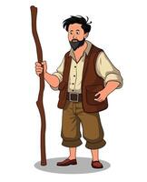 A character design of a short highted poor man vector
