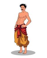 A poor man three quarter standing position character design vector