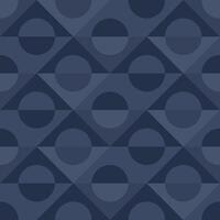 Seamless pattern, geometric rhombus with circle pattern in blue color. vector