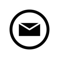 Mail icon. Envelope symbol. Flat design style eps 10. Letter icon illustration element design, email in circle with black line style vector