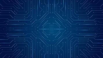 Circuit board in modern technology or Artificial intelligence AI. Computer machine learning editable vector