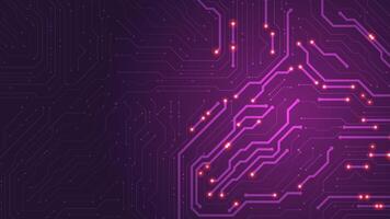 Circuit board background purple. Abstract digital pattern. Chip in futuristic technology design. editable vector