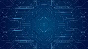 Circuit board in modern technology or Artificial intelligence AI. Computer machine learning editable vector