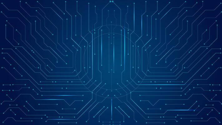Circuit board in modern technology or Artificial intelligence AI. Computer machine learning editable