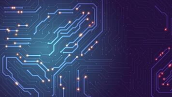 Circuit board background blue. Abstract digital pattern. Chip in futuristic technology design. editable vector