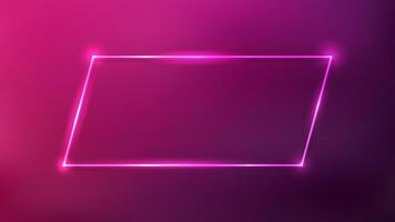 Neon frame with shining effects vector
