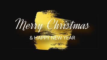 Merry Christmas and Happy New Year incription on gold smear vector