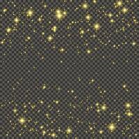 Gold glittering dust on a gray background. Dust with gold glitter effect and empty space for your text. illustration vector
