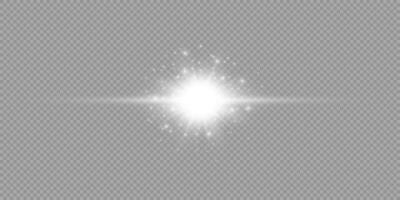 White horizontal light effect of lens flares vector