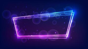 Neon frame with shining effects and sparkles vector