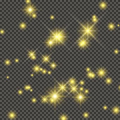 Gold backdrop with stars and dust sparkles