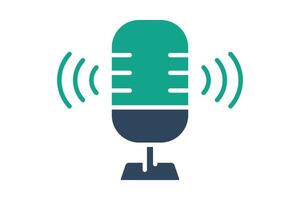 Voice recording icon. solid icon style. icon related to online course. education elements illustration vector