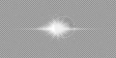 White horizontal light effect of lens flares vector