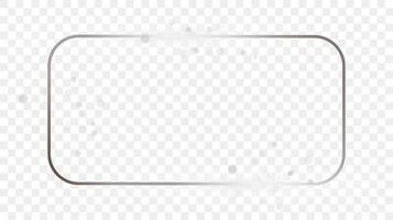 Silver glowing rounded rectangular frame with sparkles vector