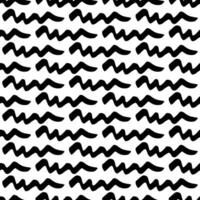 Seamless pattern with black wavy grunge brush strokes vector