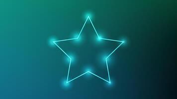 Neon frame in star form with shining effects vector