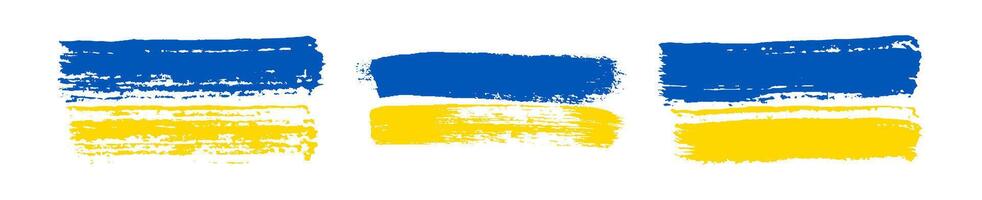 Set of Ukrainian national flags vector