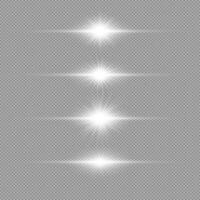 White horizontal light effect of lens flares vector