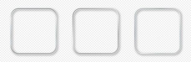 Silver glowing rounded rectangular shape frame vector