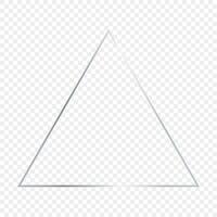Silver glowing triangle frame vector