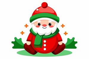 Adorable Santa Claus Graphics for Holiday Design Projects Ideal for Greeting Cards, Logos, Illustrations, Gift Tags, and Unique Seasonal Branding to Bring Festive Joy and Cheer to Your Creations vector