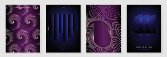 Collection of 70s color gradient poster background. vector