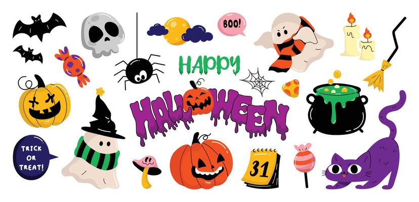 Happy Halloween day element.