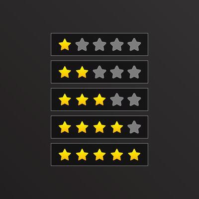 star rating Black and yellow color design