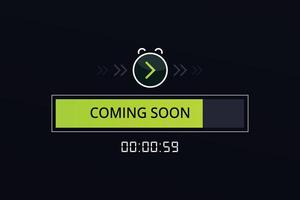 Modern coming soon clock and timer design vector