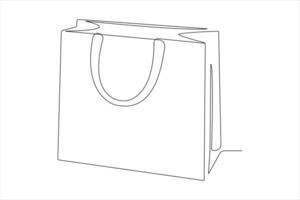 Continuous one line drawing of shopping bag design illustration vector