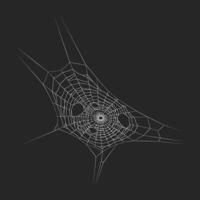 Spooky spider web with holes realistic icon. Halloween party decor adding mystery and danger 3d object illustration on black background vector