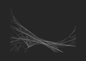 Eerie cobweb abstract pattern frame realistic icon. Halloween holiday decoration of spooky design 3d object illustration on black background vector