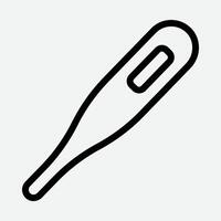 Thermometer icon in line style vector