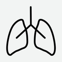 Lungs icon in line style vector