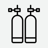 Oxygen Tank icon in line style vector