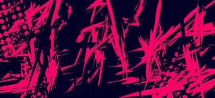 Abstract background with pink paint strokes and circles on a dark blue background. vector
