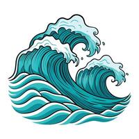 The ocean waves are shown in this illustration vector