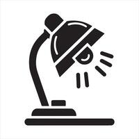 Table reading lamp icon silhouette on white background vector