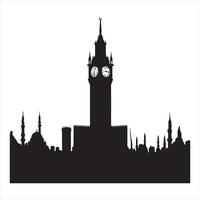 Clock tower mecca icon. Editable icons. silhouette on white background vector