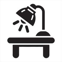 Table reading lamp icon silhouette on white background vector
