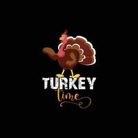turkey time t-shirt design. Thanksgiving Day t-shirt design. Can be used for Print mugs, sticker designs, greeting cards, posters, bags, and t-shirts. vector