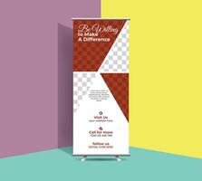 Modern Roll Up Banner Design with geometric Shapes Combinations. vector