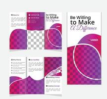 Simple Creative Eye-catchy Unique brochure design. Modern Minimalist Aesthetic tri-fold Brochure Design template for boost your business and service. vector